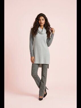 NEW Express Sleeveless Wool Blend Cowl Neck Tunic Sweater Gray XS/S Womens